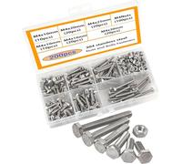 HVDHYY M4 Juego de Tornillos y Tuercas Exterior Tornillo Hexagonal 304 de Perno de Tornillos Allen de Acero Inoxidable Tornillos Mecánico y Conjunto de Tuercas A Prueba de óxido 200PCS