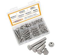 HVDHYY M6 Juego de Tornillos y Tuercas Exterior Tornillo Hexagonal 304 de Perno de Tornillos Allen de Acero Inoxidable Tornillos Mecánico y Conjunto de Tuercas A Prueba de óxido 80PCS