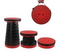 HVDHYY Silla Plegable Ligera, Capacidad Máxima de Carga 215kg / 470pound, 7 Alturas Ajustables, Taburete Plegable Senderismo, Pesca, Viajes, Barbacoa, Jardín, Aire Libre, Interior Rojo