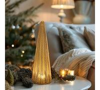 hvfun Árbol de Navidad de vidrio de mercurio de 12 pulgadas con luces, temporizador de 6 horas, decoración navideña que funciona con pilas, encendido constante y 7 cambios de color para ambiente