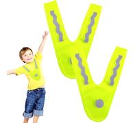 HVIHWI 2 Piezas de Alta Visibilidad Niños Chaleco, Cuello de La Señal en Forma de V, Chaleco Reflector de Luz Niños Chaleco De Seguridad Niños Chaleco Fluorescente Niños para El Ciclismo, La Escuela