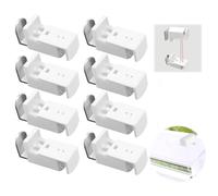 HVIHWI 8 Unidades Soportes de Sujeción Plisados, Montaje Sin Taladrar Universal para Persianas Enrollables Plegables Tensadas, Soportes de Sujeción Plisados para Ventanas y Puertas en Color Blanco