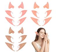 HVIHWI 9 pares de orejas de elfo, orejas de elfo de látex para niños y adultos, cosplay de elfos, hadas para disfraz de elfo, Navidad, Halloween, carnaval, decoración de fiestas (9 tamaños)