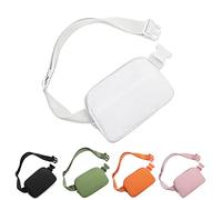 HVJCEZ Riñonera para mujeres y hombres, riñonera ajustable para correr, senderismo y viajes, Blanco, S, Casual