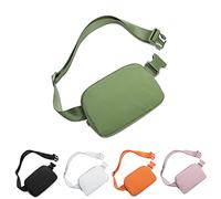 HVJCEZ Riñonera para mujeres y hombres, riñonera ajustable para correr, senderismo y viajes, Verde, S