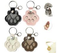 Hvjwfu 4pcs Dog Hair Keepsake, Dog Hair Collector Keychain Charm Memorial Storage Box, Pets Fur Keepsake Keyring for Collecting Hair with Snap Button, Designed for Keepsakes Using Cat Or Dog Hair-B
