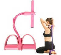Hvjwfu Multifunction Tension Rope - 6 Tube Resistance Bands with Handle, Foot Pedal Resistance Band, Sit Up Exercise Equipment for Abdomen/Waist/Arm/Leg Stretching Slimming Training-Pink