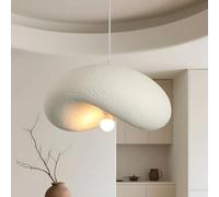 HvKvHvY LáMpara De ArañA Moderna Con Forma De Nube, Estilo JaponéS Wabi-Sabi, LáMpara Colgante Blanca E27 Con Forma De Sombrero, Ideal Para Comedor, Cocina, Isla, Dormitorio, Luz De Techo De 40 Cm.