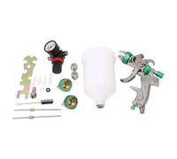 HVLP Spray Gun Set Profesional Gravity Feed Paint Tapper Papet con 600 ml taza para muebles de automoción Artinat 3 Burbujas Tamaños de acero inoxidable