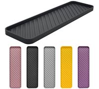 HvOvMvE Soporte de jabón de Silicona, Soporte de Esponja para Fregadero de Cocina, Bandeja de jabón de Cocina Multiusos, Bandeja organizadora de Fregadero (Negro)