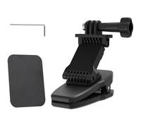 HVRFJXI 1 juego de soporte para cámara de acción, clip elástico portátil, incluye placa adhesiva para mango de cámara Vlog negro