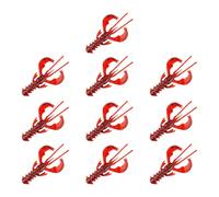 HVRFJXI 10 unids/set suave langosta señuelos de camarón señuelos swimbaits rizos simulación camarón aparejos de pesca cebo para la pesca