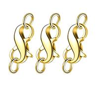 HVRFJXI 3X Ocho Cierre de Langosta Doble Apertura Collar Pulsera Extensor Cierres Garra para joyería Encontrar Kit de reparación