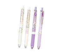 HVRFJXI 4 piezas pluma de tinta de gel retráctil flor con clip de metal pluma de gel punta 0 5 mm Tintas negras de secado rápido para el registro Toma de notas bolígrafos de plástico