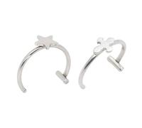 HVRFJXI Anillos de acero inoxidable con clip para labios, sin perforación, joyería para nariz, para moda vanguardista y estilos alternativos, joyería punk, talla única, como se describe, como se