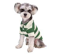 HVRFJXI Camiseta tipo polo para perro pequeño con dos patas, informal, a rayas, disfraz de cachorro, ropa de moda para bichón, FrenchBull, mascota