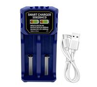 HVRFJXI Carga de doble bahía de alimentación USB para batería 18650 26650 26800 21700, detección inteligente, compatibilidad universal, batería USB C de doble ranura