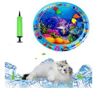HVRFJXI Colchoneta de refrigeración para perros y gatos, tumbona inflable para gatos pequeños, juego sensorial, tumbona redonda
