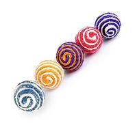 HVRFJXI Coloridas bolas de juguete hechas a mano para perseguir juguetes para gatos de interior entrenando jugando masticar juguetes para interiores interactivos con Navidad para niños con varita