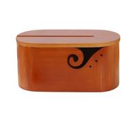 HVRFJXI - Cuenco para tejer ovalado de madera con tapa y agujeros para contenedor de alambre para almacenamiento de agujas de ganchillo