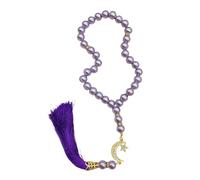 HVRFJXI Elegante pulsera de 33 cuentas de cristal hecha a mano para musulmanes, accesorio para meditación o ceremonias religiosas, talla única, cuentas, No es una piedra preciosa