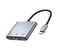 HVRFJXI Estación de acoplamiento compatible con salida HDTV 4K de datos de velocidad rápida y carga rápida PD100W para dispositivos USB C, concentradores USB C