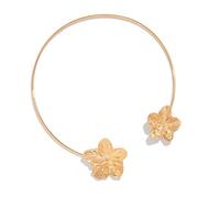 HVRFJXI Floral Cuff Necklace Adjustable Spring Jewelry Women Vacation Stackable Design Neck Chokers For Parties Dates Minimalist Beach Themed Necklace