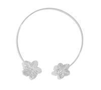 HVRFJXI Floral Cuff Necklace Adjustable Spring Jewelry Women Vacation Stackable Design Neck Chokers For Parties Dates Minimalist Beach Themed Necklace
