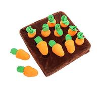 HVRFJXI Juguete para mascotas para plantas de peluche realistas para comer zanahorias, educativo, interactivo, entrenamiento para oler cachorros, perros, niños y perros chirriantes