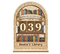 HVRFJXI Letrero de libros con texto en inglés "Books Read This Year" para decoración de biblioteca del hogar, gusanos de biblioteca, mujeres, profesores, lectura