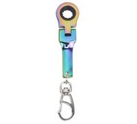 HVRFJXI Llave de trinquete de metal giratoria de 180 grados, llave ajustable plegable para coche, accesorios de afinación automática, herramienta de llavero