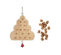 HVRFJXI Lovebirds - Jaula para loros y periquitos, jaula de juguete, teclado de madera natural, juguete molar molar para periquitos, cacatúas, pájaros, decoración vintage