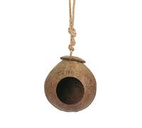 HVRFJXI Nido de coco para pájaros con escalera para loros, periquitos, conures, cacatúas, jaula para mascotas pequeñas, hábitats, decoración de nidos de pájaros para jaulas