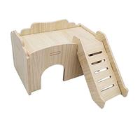 HVRFJXI Nido pequeño de madera para hámster, nido de reposo de seda dorada, para villa, suministros de juguete, casas de enanos