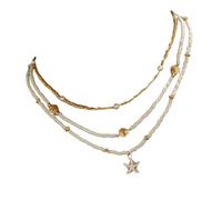 HVRFJXI Pack Of 3 Stackable Necklace With Shell And Star Fish Charm Styles Jewelry Accessories For Women Vacation Jewelry Her