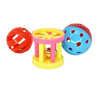 HVRFJXI Pelota de juguete para pájaros con suministros de elevación, equipo de entrenamiento para mascotas, juguete para masticar loros para amantes, juguetes para pájaros con jaula de campanas que