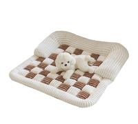 HVRFJXI Tumbona para mascotas con cojines de espuma de huevos, tapete de felpa para perro, fácil de antideslizante, sofá cama para perros, cojines para dormir