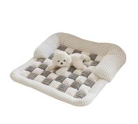 HVRFJXI Tumbona para mascotas con cojines de espuma de huevos, tapete de felpa para perro, fácil de antideslizante, sofá cama para perros, cojines para dormir