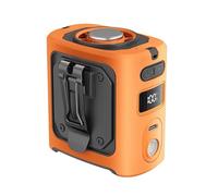 HVSYVVSRL Ventilador De Cintura Portátil, Mini Cuello USB 8000 MAh, For Acampar Al Aire Libre, Recargable, Con Clip Y Batería Externa, Luz LED Pinza Manos Libres(Orange)