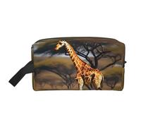 HVTTIOR Africa Giraffe Majestic Tree Print Neceser Maquillaje y Esenciales Diarios Bolsa de viaje de gran capacidad con cremallera, color blanco, talla única