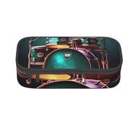 HVTTIOR Cool Drum Set Print Essential - Estuche para lápices de gran capacidad, 21 x 5 x 9 cm, bolsa funcional para mujer