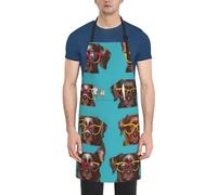 HVTTIOR Delantal de cocina alemán con estampado de puntero de pelo corto, impermeable, 71 x 83 cm, con bolsillos ajustables para cocinar