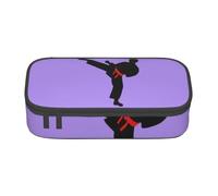 HVTTIOR Karate Boy Vector - Estuche para lápices con cinturón intercambiable de gran capacidad, 8.3 x 2 x 3.7 pulgadas, bolsa funcional para mujer
