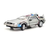 HW 1/18 Elite for Back to The Future Time Machine Ultimate Edition BCJ97 - Modelos de coches fundidos a presión, colección de regalos