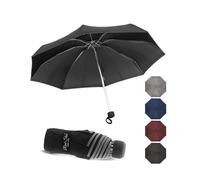 HW CASA Mini paraguas de bolsillo, solo 18 centímetros paraguas portátil, varillas para paraguas antiviento de aleación de aluminio ultraligero de 236 g, mini paraguas de viaje, paraguas para mujer y