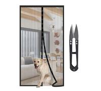 HW CASA Mosquitera magnética 140 x 280 con 34 potentes imanes y 2 bloques de peso, mosquitera puerta se cierra sola, cortina mosquitera para impedir la entrada de moscas y mosquitos, fácil de instalar