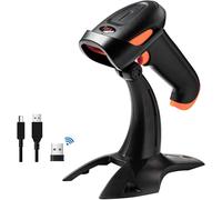 Tera Lector de Código de Barras QR 2D Inalámbrico con Soporte 3 en 1 Compatible con Bluetooth y Escáner, Inalámbrico y con Cable USB Portátil, HW0001