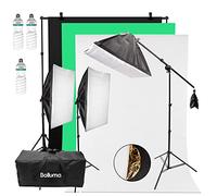 Hwamart Iluminación Fotográfica Softbox Kit, Sistema de Montaje de Estudio Fotográfico, Retratos y Video, con Sistema de Soporte de 2X 3 Metros para Fondos en Movimiento con Bolsa de Transporte