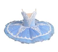 HWBZSZY Niñas Lentejuelas Leotardos de Baile Camisola sin Espalda Ballet Tutú Vestido Moderno Traje de Bailarina Gimnasia Entrenamiento Ropa de Baile Competencia Traje de actuación,Azul,160cm