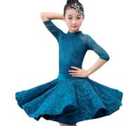 HWBZSZY Vestidos de encaje de verano para niñas con volantes, vestido de baile latino con patrón floral para salón, competición, fiesta, escenario, práctica, disfraces, 2 piezas